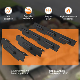Wind guard concentrates heat across the griddle surface for faster cooking with MeWeBlue.