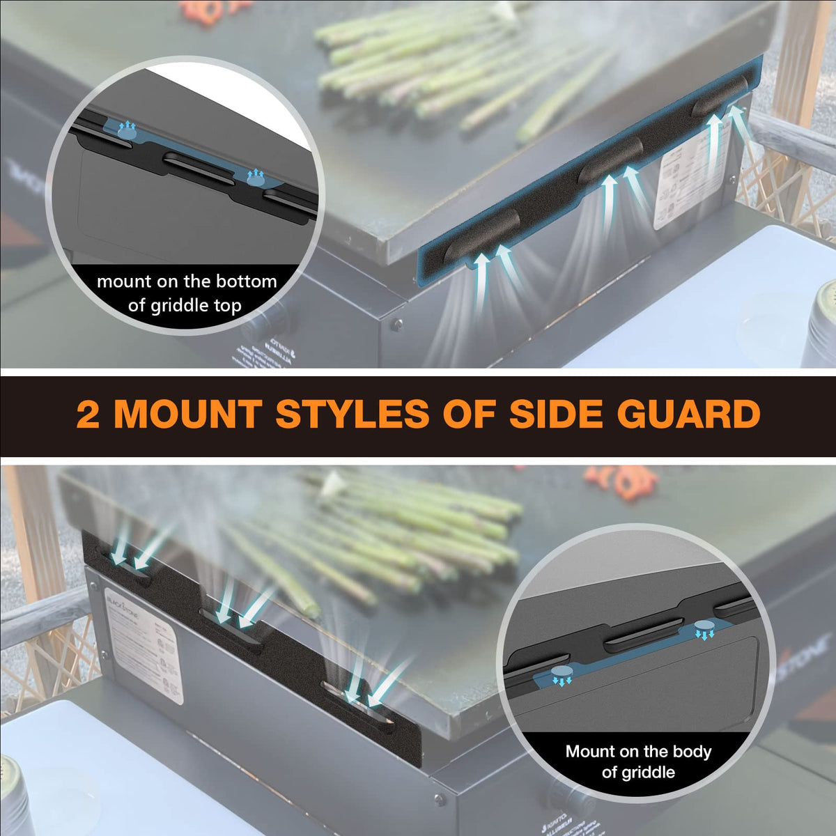 MeWeBlue wind guard demonstrates heat concentration on the griddle surface