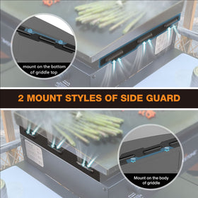 MeWeBlue wind guard demonstrates heat concentration on the griddle surface