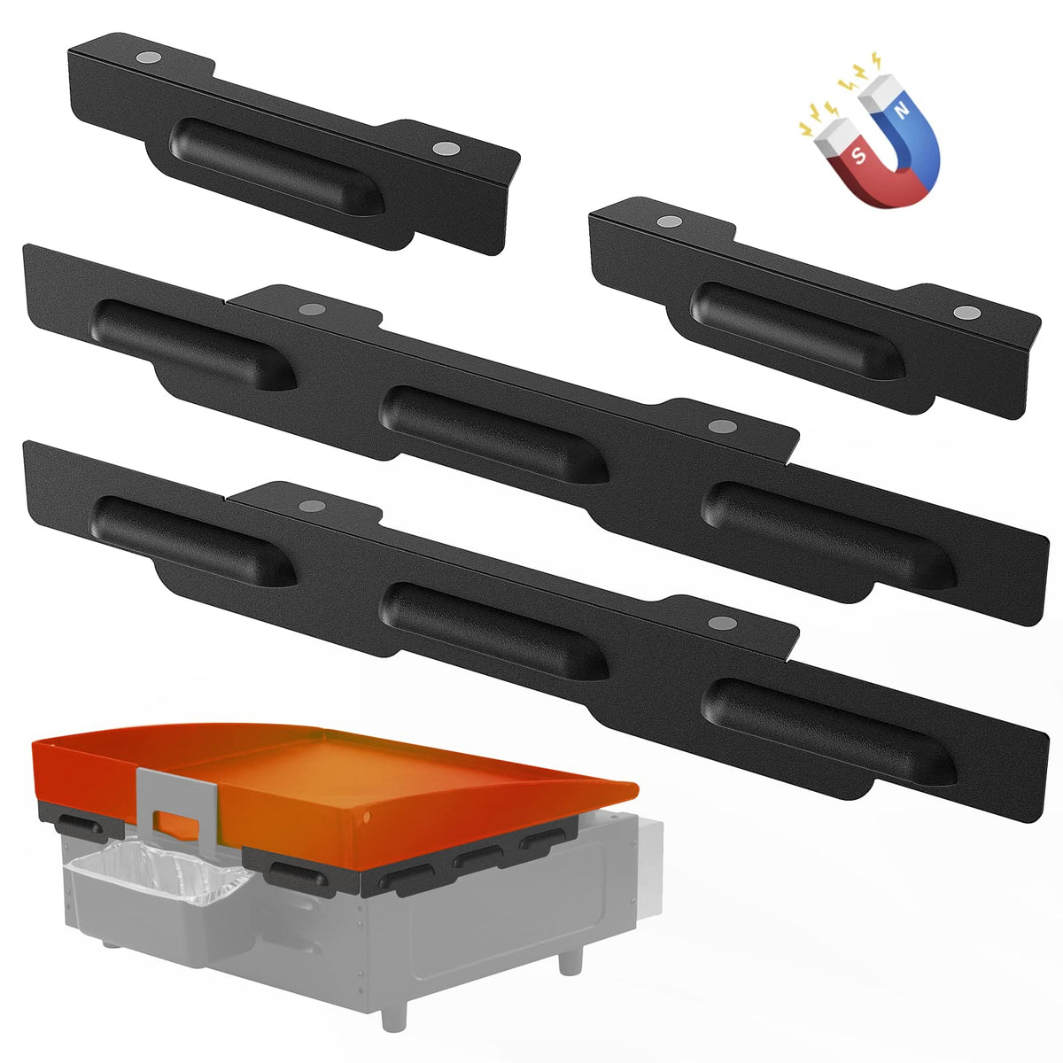MeWeBlue wind guards installed on a 17-inch Blackstone griddle top for wind protection
