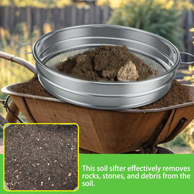 MEWPON galvanized iron sifter highlights rust-resistant construction.