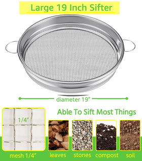 MEWPON garden compost sifter in use for debris-free soil.