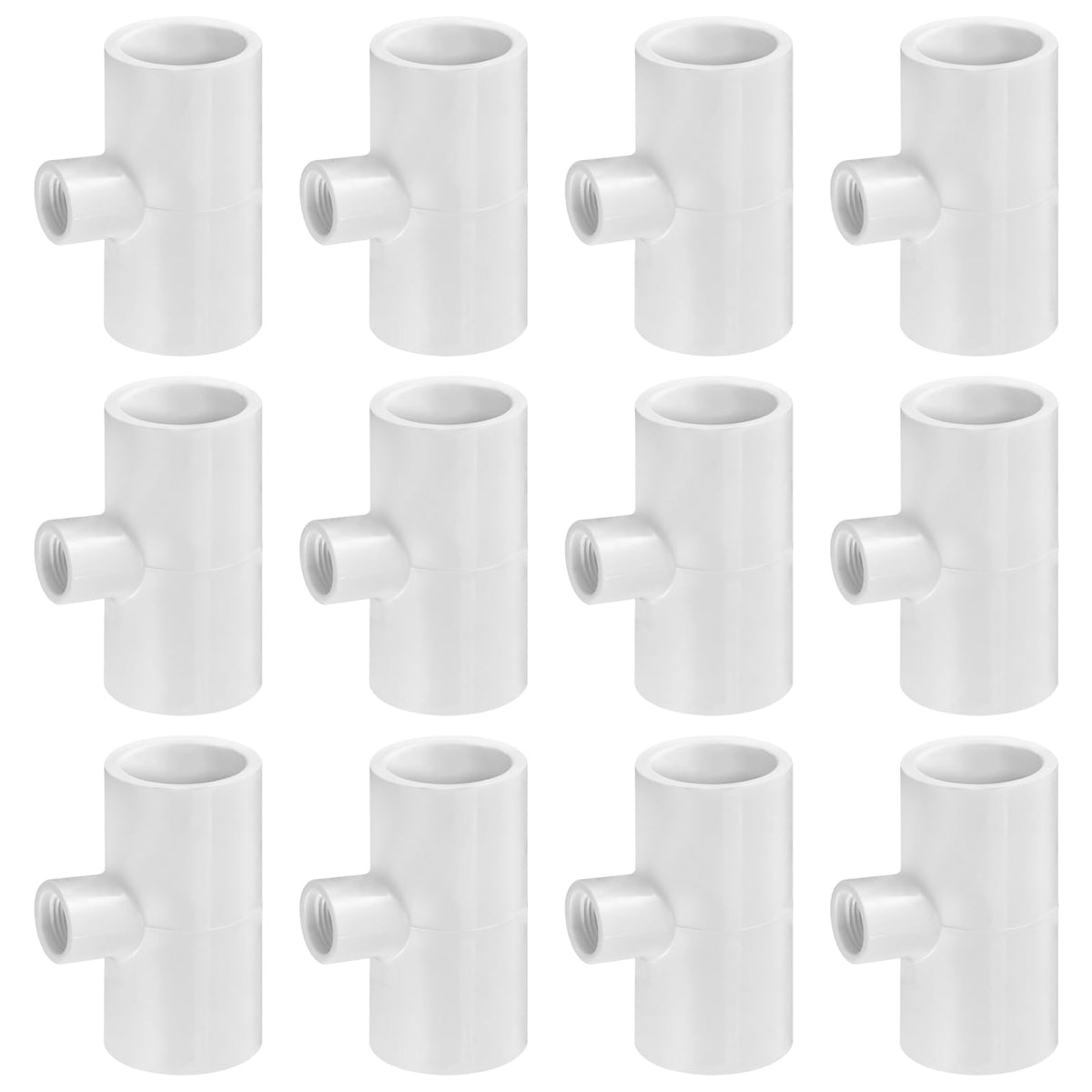 MEWTOGO 12-pack PVC tee fittings for poultry waterers, economical and easy to install.