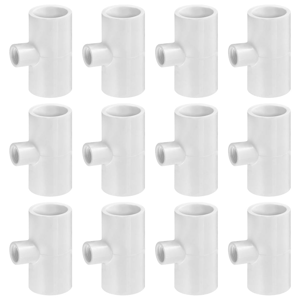 MEWTOGO 12-pack PVC tee fittings for poultry waterers, economical and easy to install.