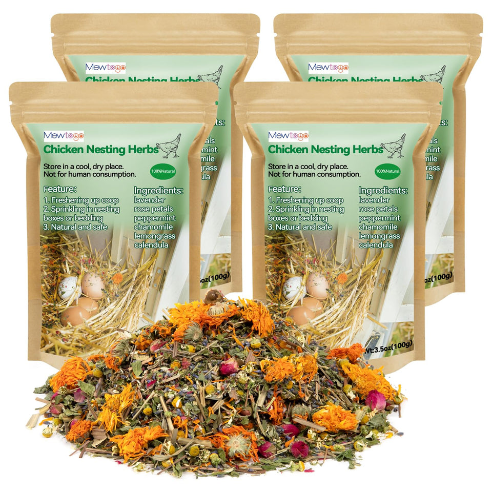 MEWTOGO 14oz nesting herbs for coop bedding promotes a fresh, inviting nesting area.
