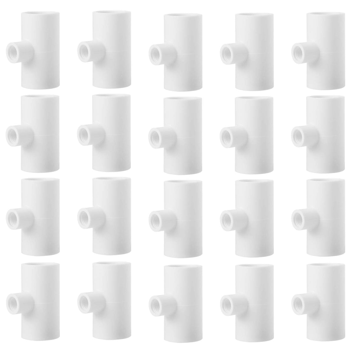 MEWTOGO chicken waterer PVC tee fittings 20-pack in white for reliable poultry hydration