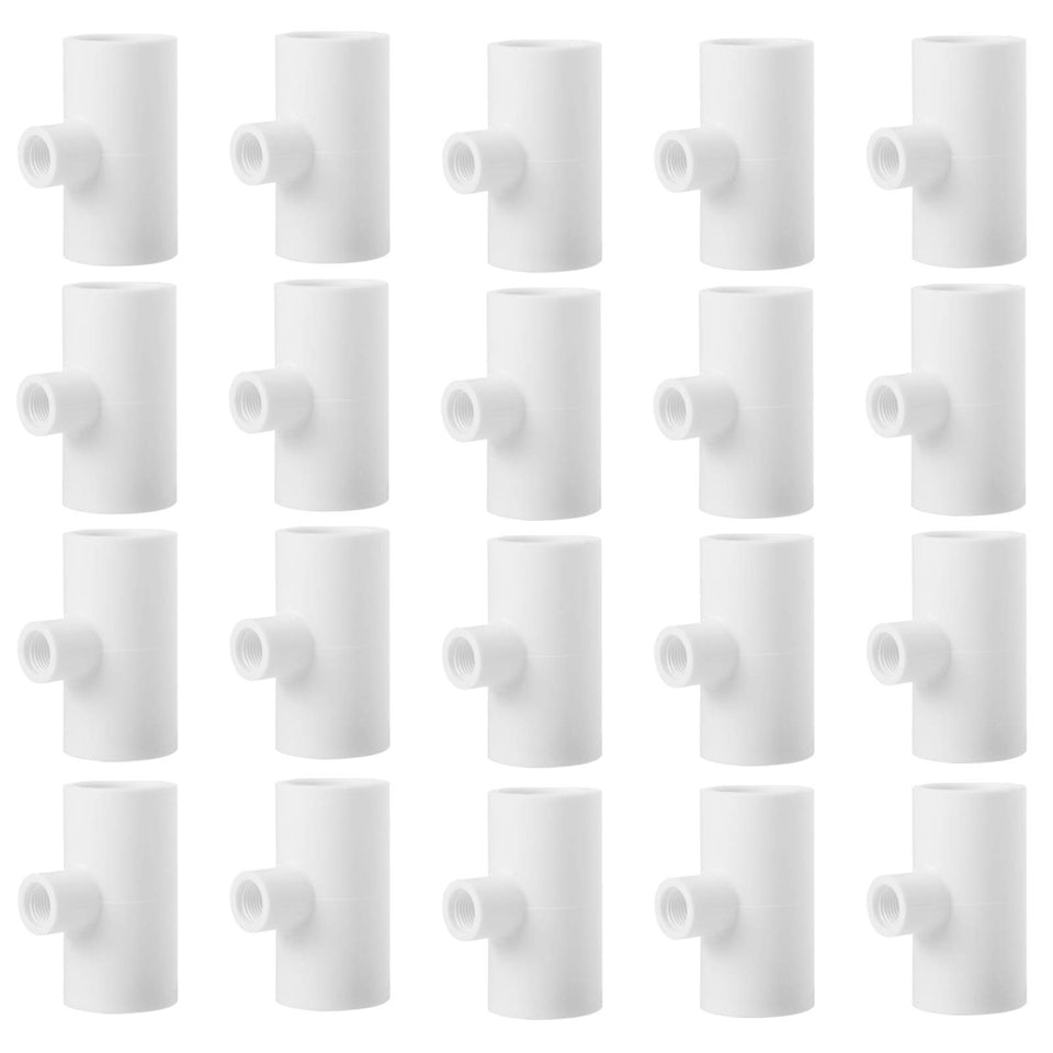 MEWTOGO chicken waterer PVC tee fittings 20-pack in white for reliable poultry hydration