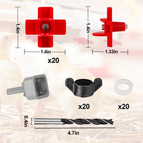 MEWTOGO durable ABS and stainless steel construction resists leaks in busy chicken coops.