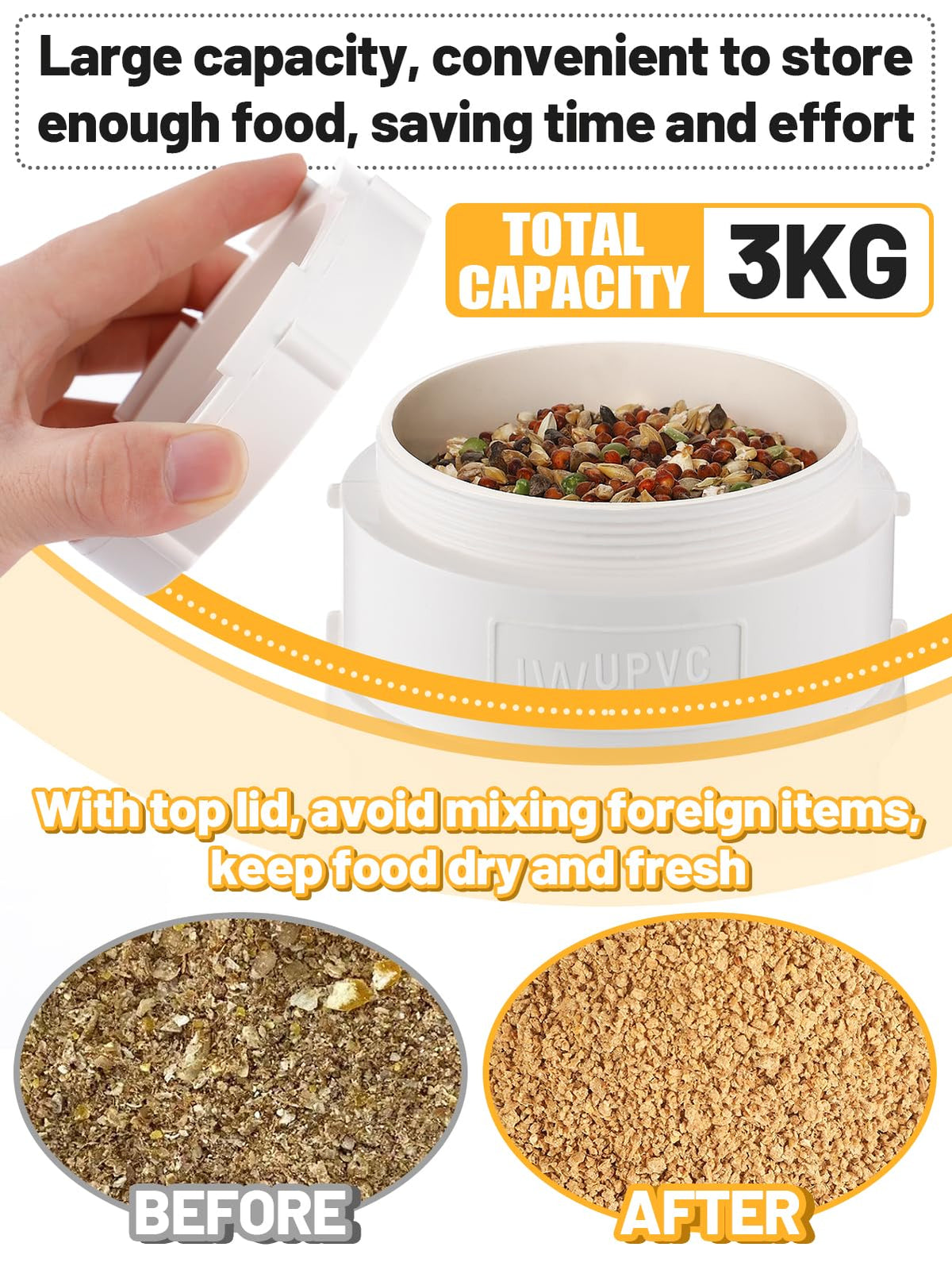 MEWTOGO feeder port length 23.6 inches supports multiple birds.