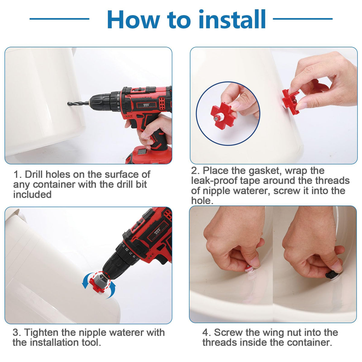 MEWTOGO leakproof poultry watering system helps keep water cleaner for flocks.