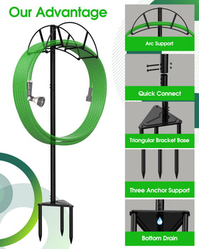 Meykwod hose stand hollow-bottom drainage reduces rust risk
