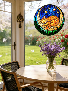 Meyocky ready-to-hang suncatcher with sturdy chain for quick setup.