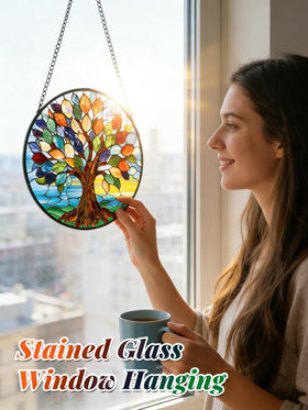 Meyocky Tree of Life suncatcher adds rainbow light to interiors.
