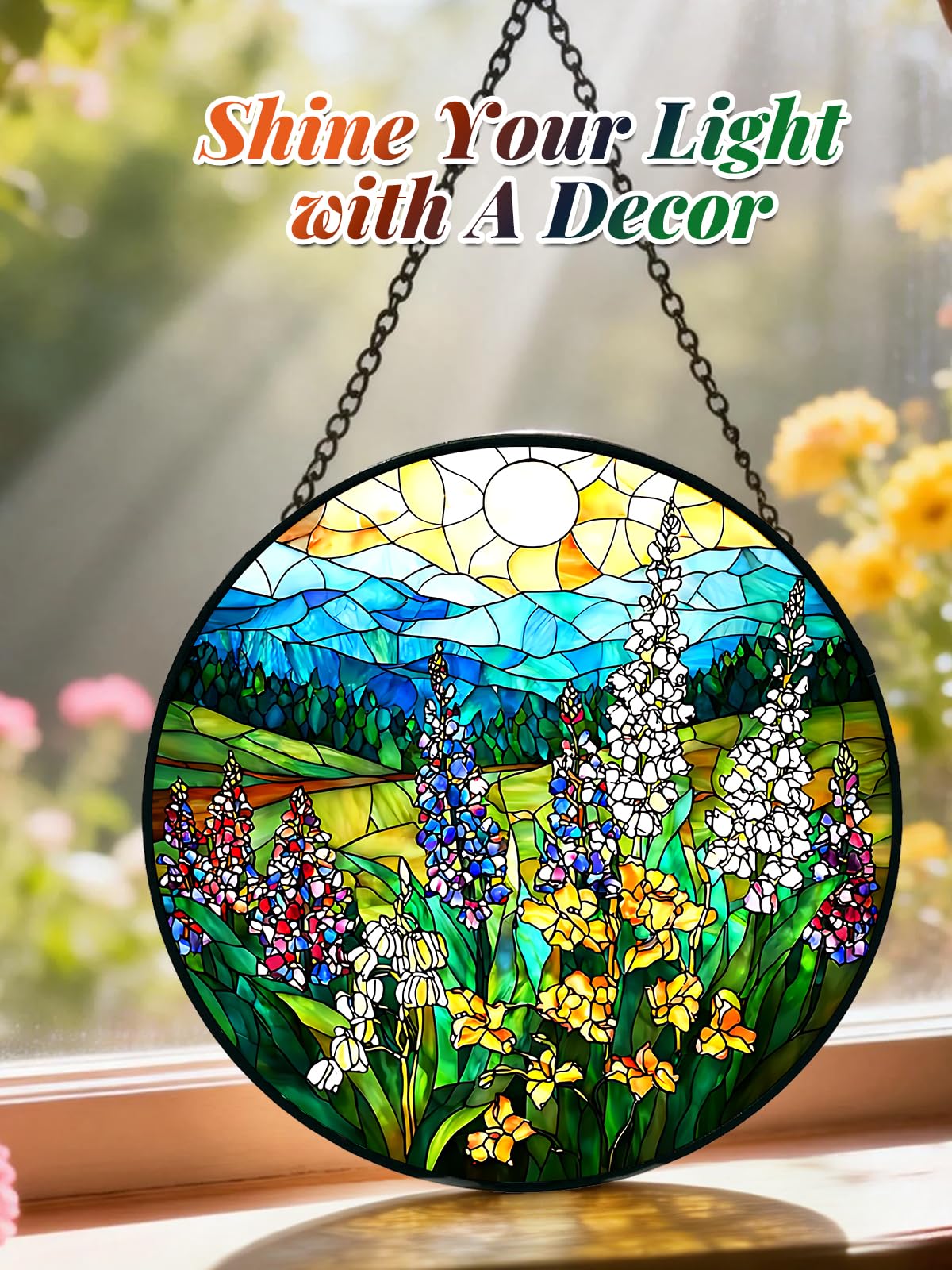 Meyocky window hanging suncatcher showcases intricate floral design for indoor decor.
