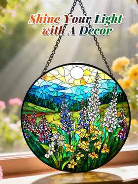 Meyocky window hanging suncatcher showcases intricate floral design for indoor decor.
