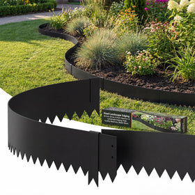 Meyoppm 4in metal edging kit laid out shows complete six-piece pack for easy setup.