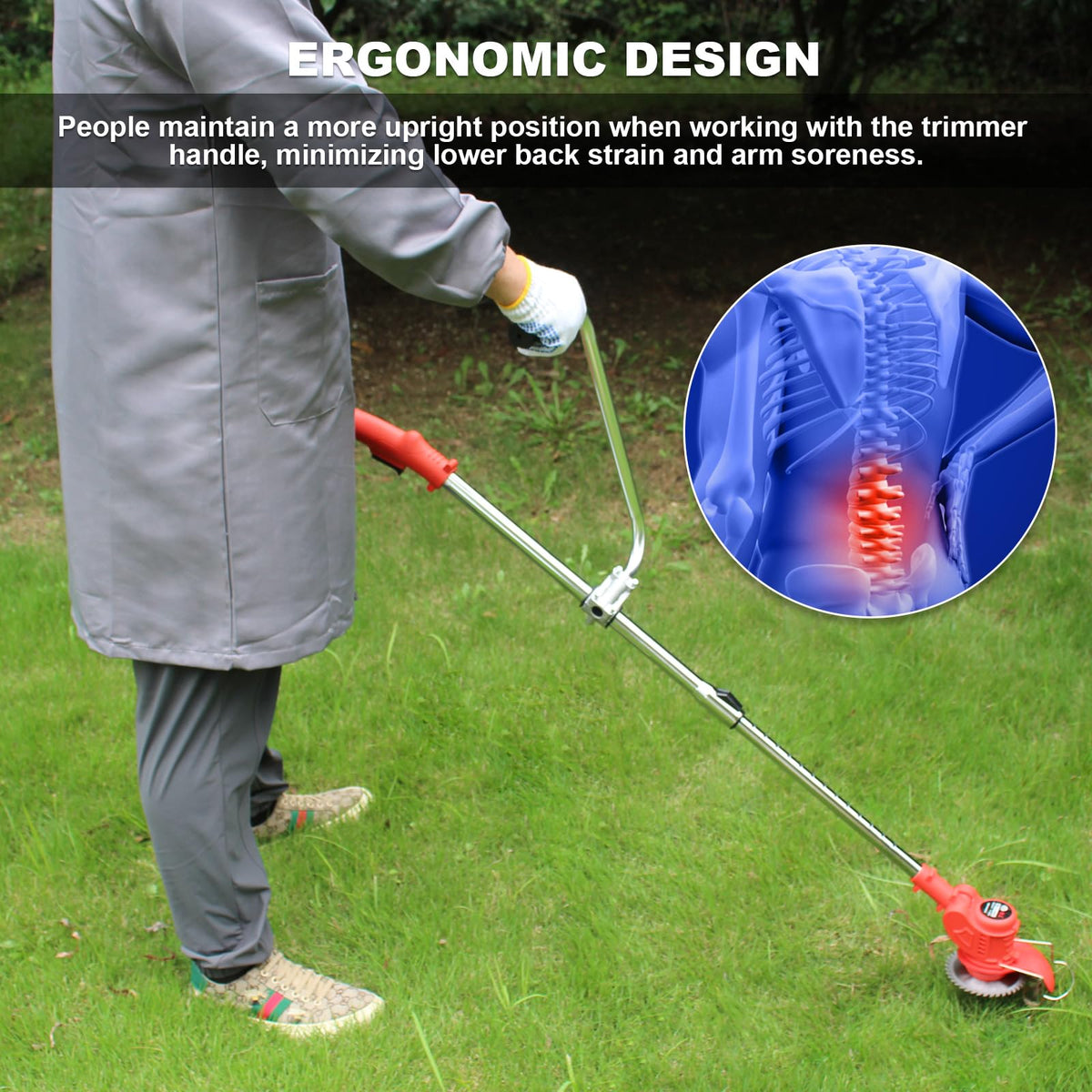 Meyoppm trimmer grip compatible with common outdoor tools for versatility.