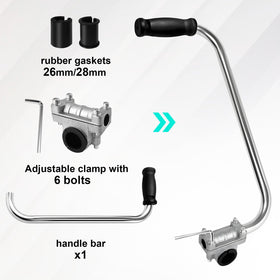 Meyoppm trimmer handle shown with hex wrench for easy installation.