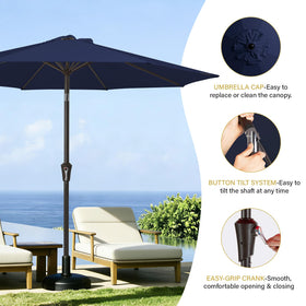MEWAY 9ft patio umbrella assembled for outdoor use
