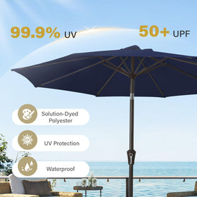 MEWAY 9ft umbrella shading a dining area with table and chairs