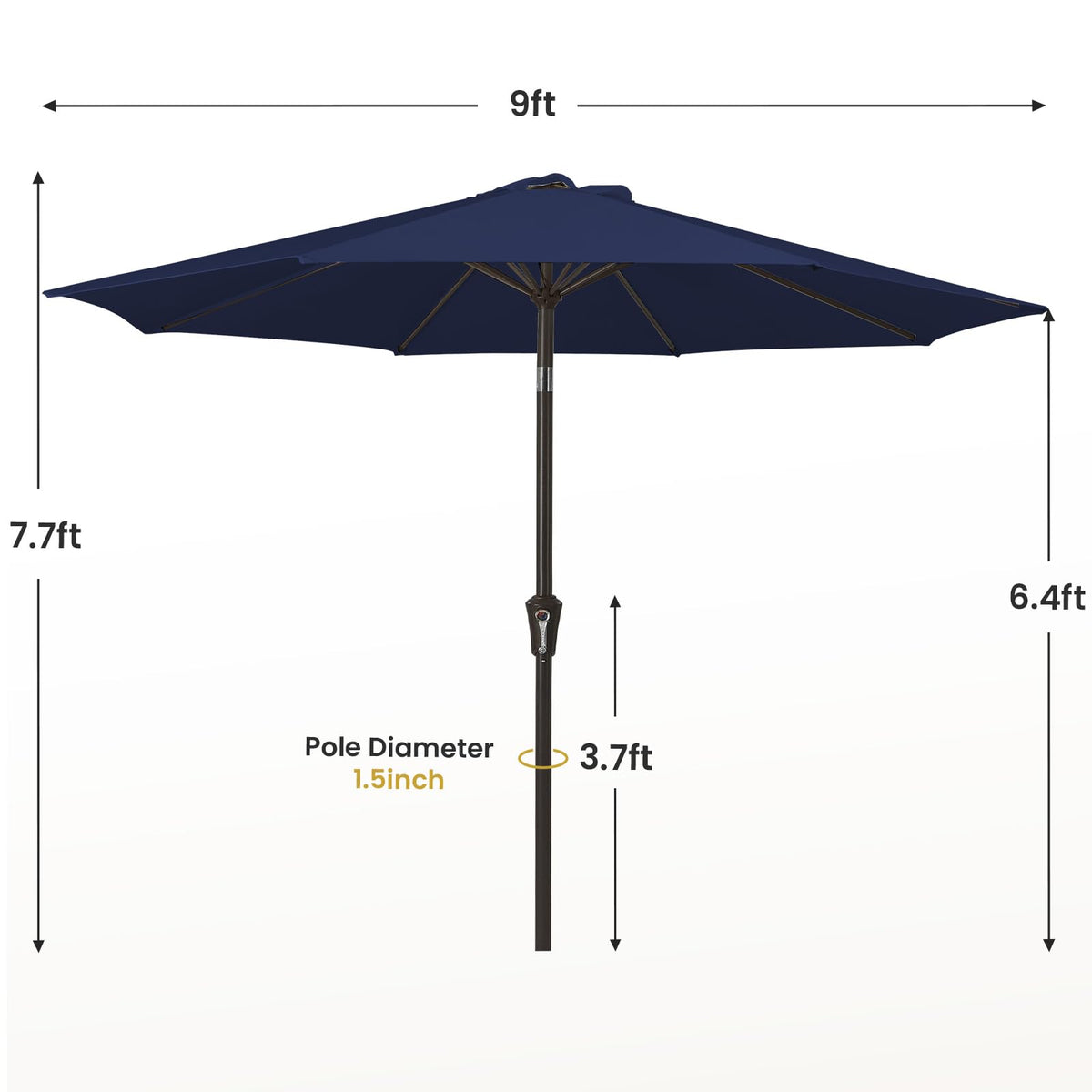 MEWAY 9ft patio umbrella in a garden setting