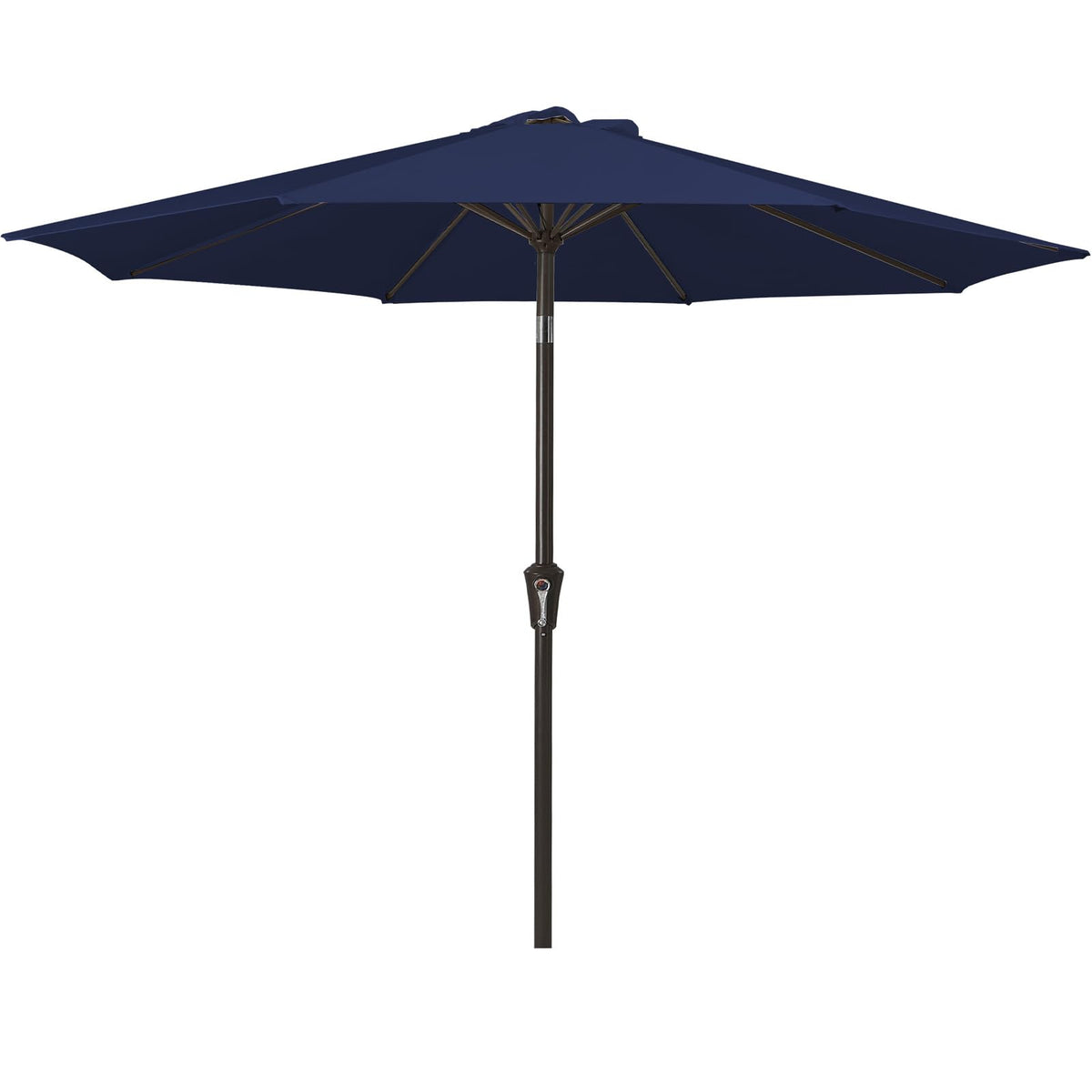 MEWAY 9ft patio umbrella demonstrating sturdy pole and ribs for durable shade