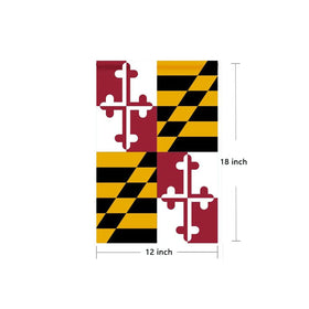 mflagperft Small Maryland flag on porch, ideal for seasonal décor and gatherings.