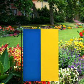 mflagperft Ukraine flag with stitched edges for clean, vibrant tones.