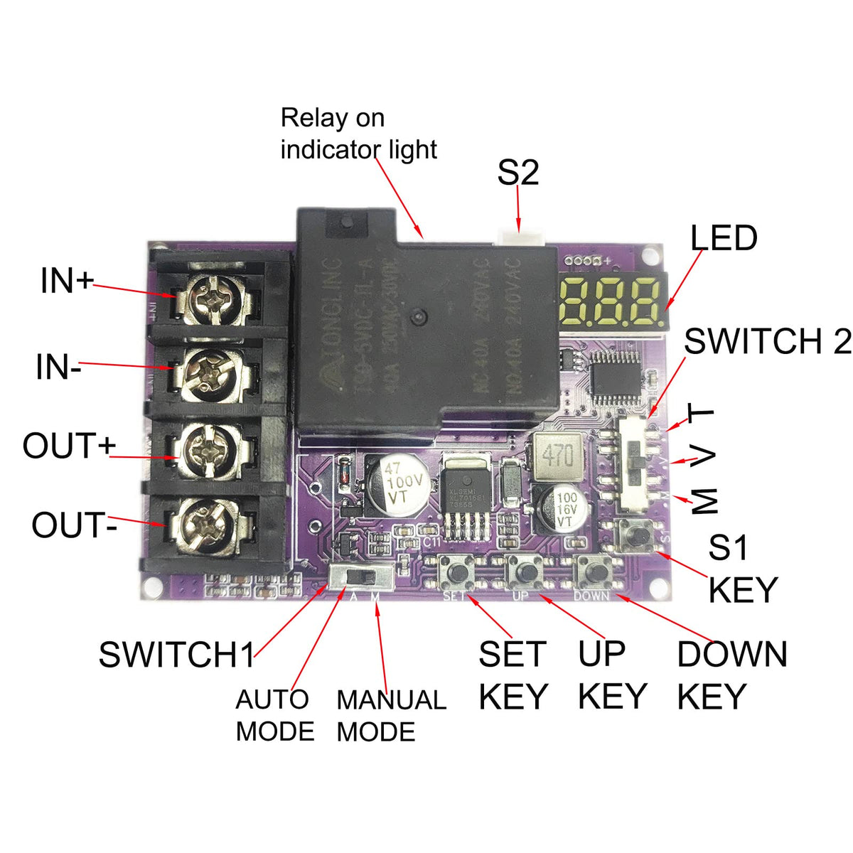 MgcSTEM LCD display close-up shows real-time voltage readings and timer status.