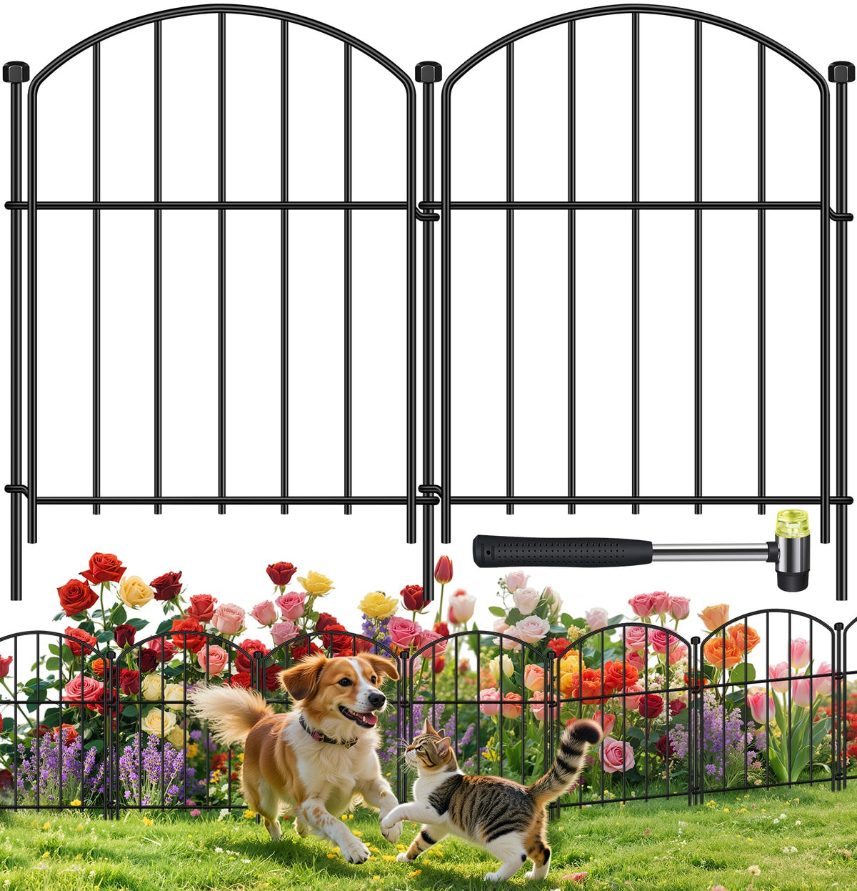 Mgjaa 10-pack decorative garden fence arch panels border flower beds with style.