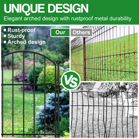 Mgjaa arched-design garden fence border adds elegance while protecting plants.