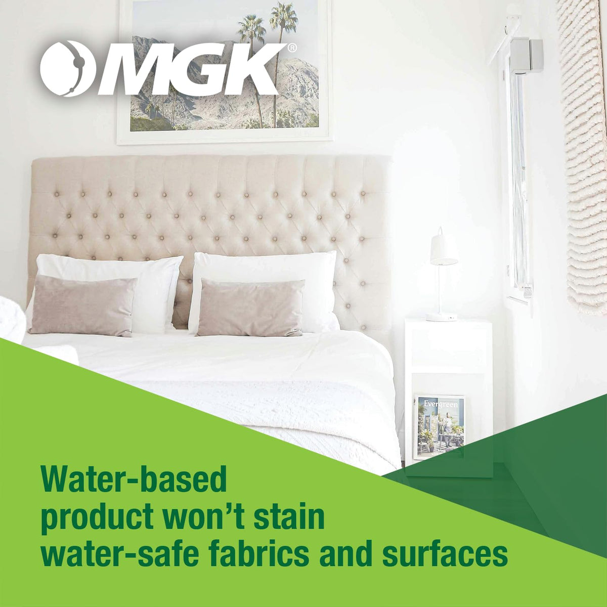 MGK Bedlam Plus near headboard and baseboard for discreet protection.