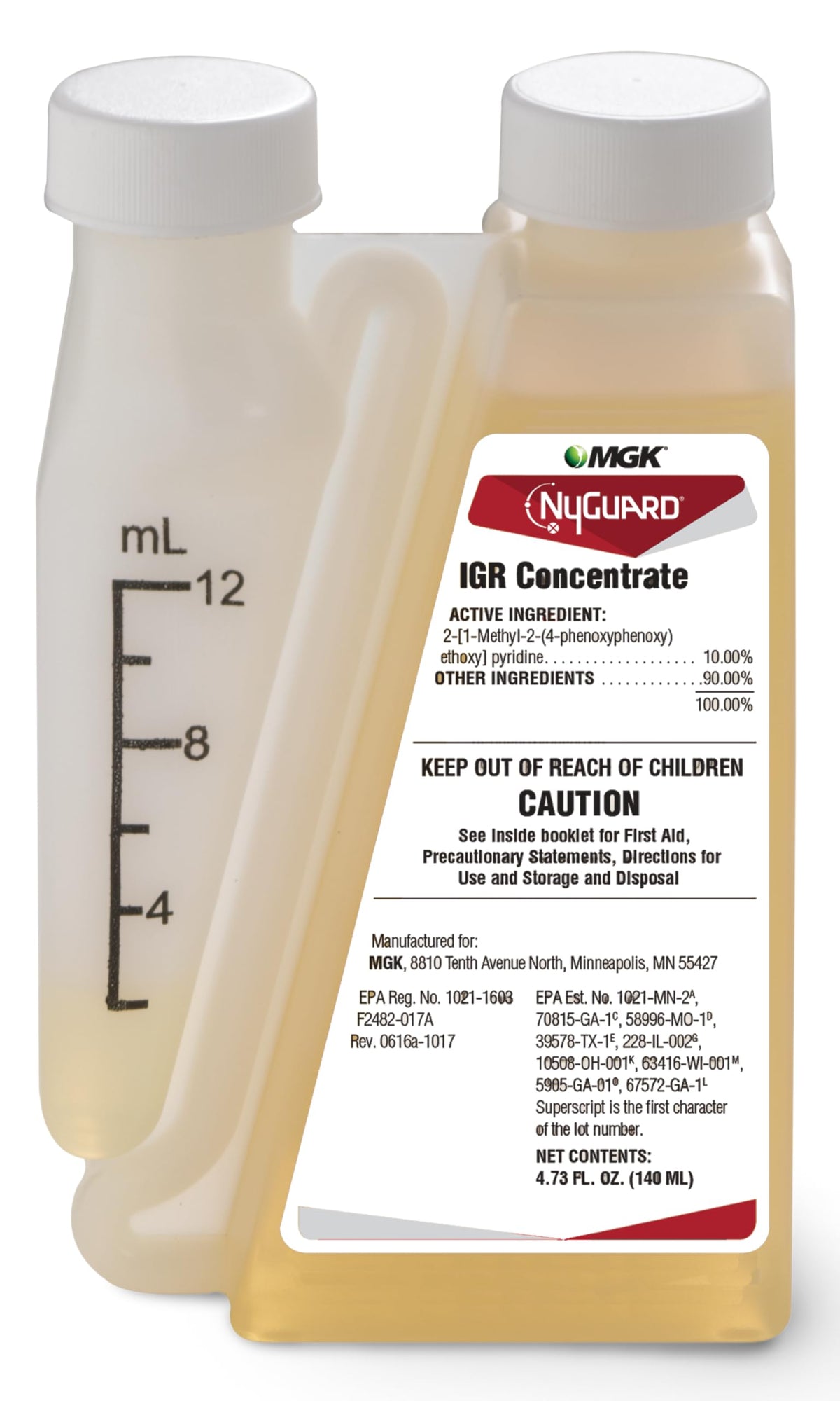 MGK NyGuard IGR concentrate bottle close-up for versatile pest control.