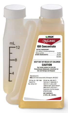 MGK NyGuard IGR concentrate bottle close-up for versatile pest control.