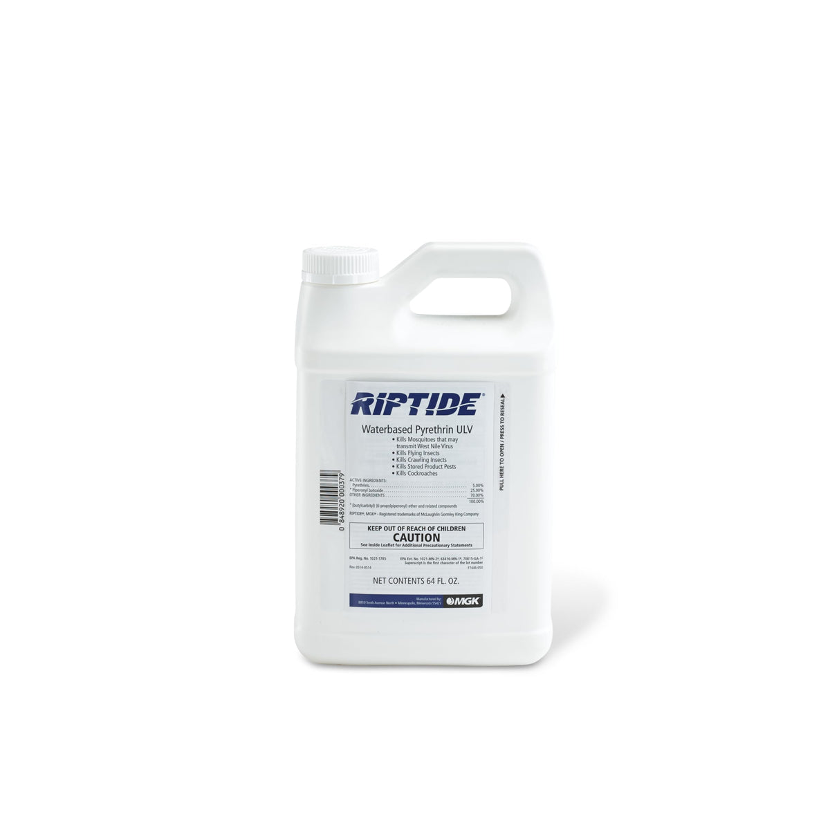 MGK Riptide bottle label for outdoor use with easy mixing guidance.