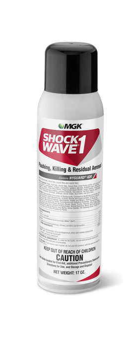 MGK Shockwave 1 aerosol provides indoor and outdoor cockroach coverage.