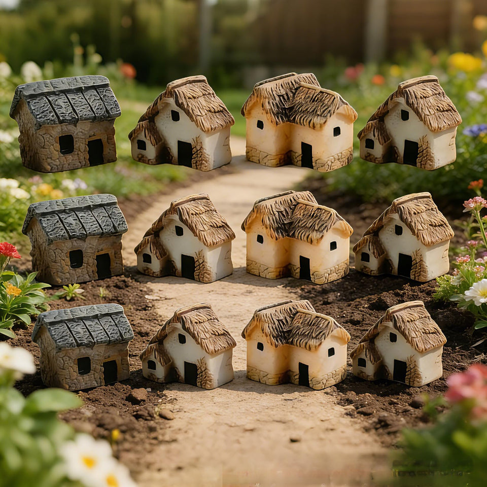 MHFOOU fairy garden stone house enhances indoor terrariums with whimsical charm