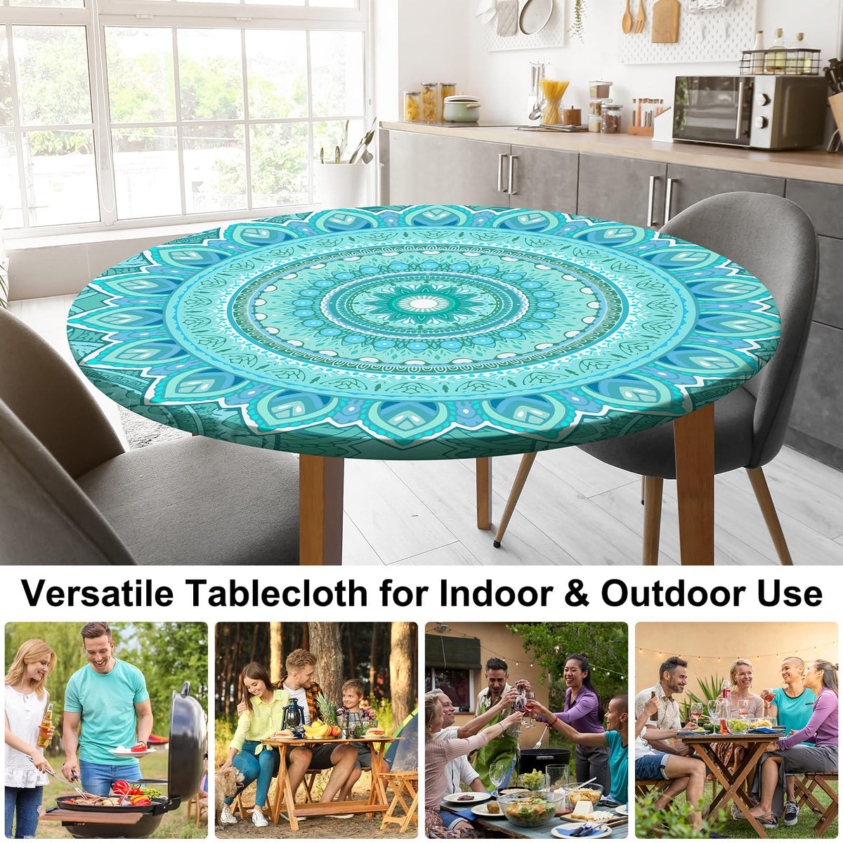 MHJY round tablecloth fits 36-44 inch tables securely.