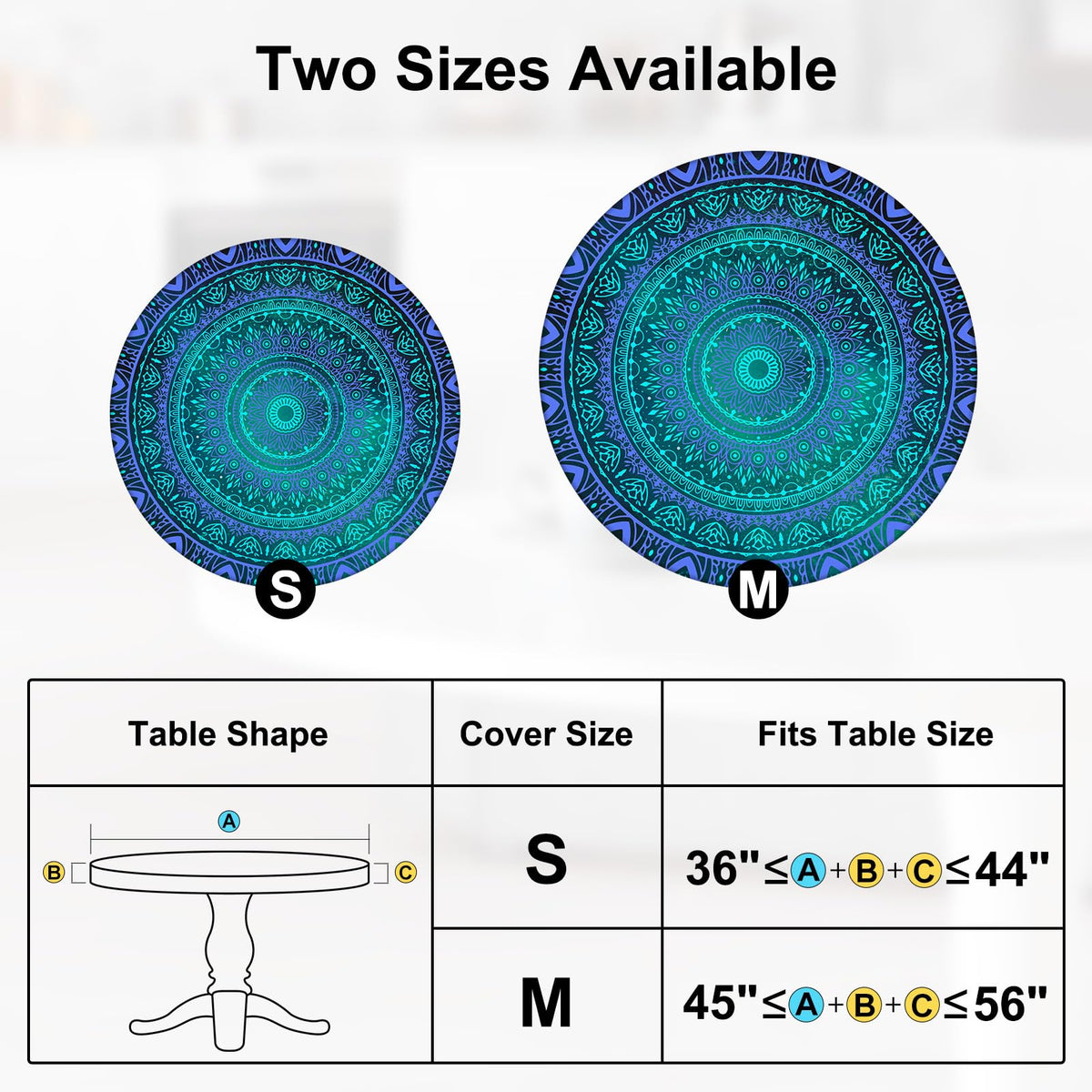 MHJY round tablecloth fits 36-44 inch tables securely.