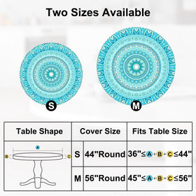MHJY round tablecloth fits 45-56 inch tables for indoor outdoor use.