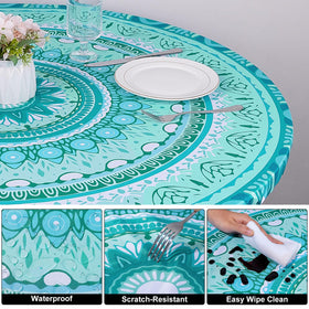 MHJY round tablecloth waterproof fabric protects surfaces from spills.