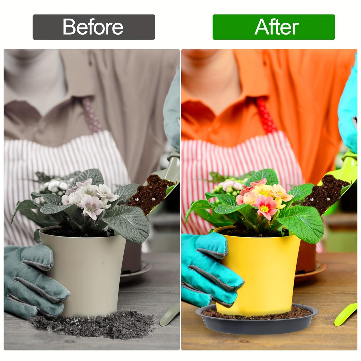 MHXWNHA plant saucer outdoor use resists sun and weather.