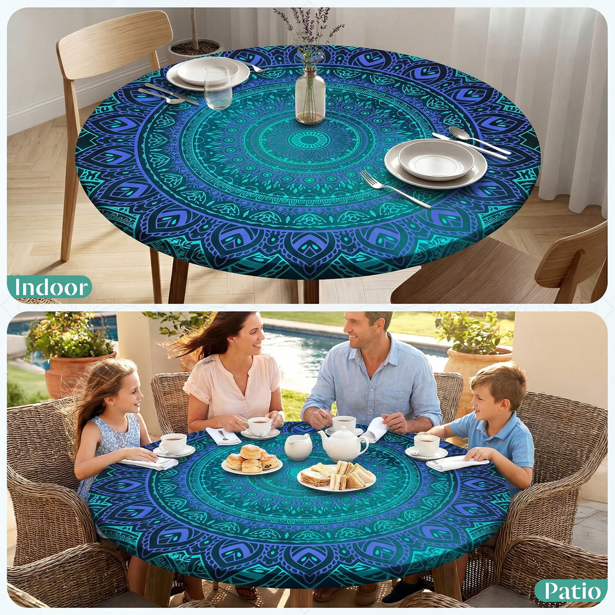 MHJY round tablecloth ideal for indoor and outdoor use
