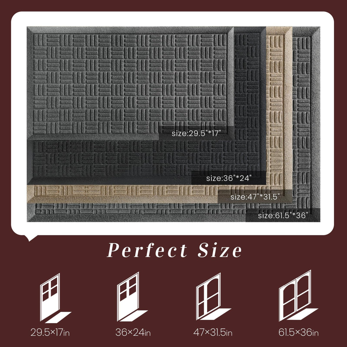 Mibao dirt-trapping mat soaks moisture and dirt from shoes quickly
