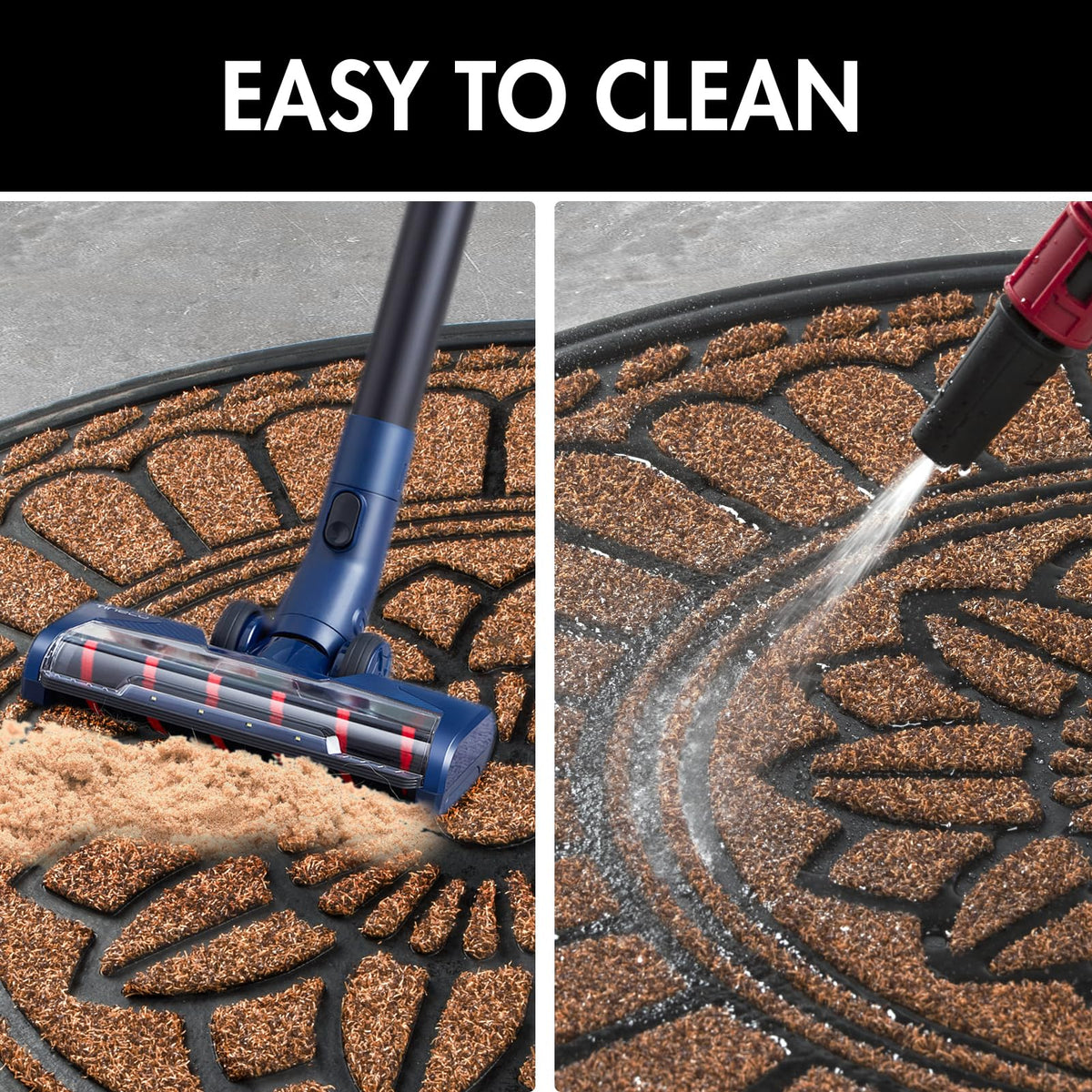 Mibao door mat coffee outdoor area drains water quickly after rain.
