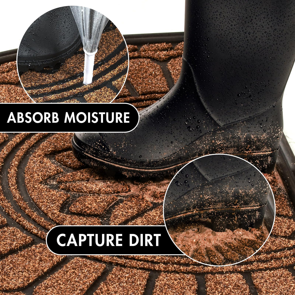 Mibao door mat coffee at a high-traffic entry provides non-slip grip.