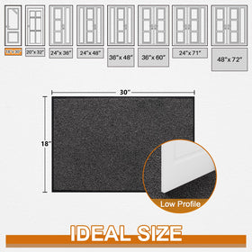 Mibao low-profile mat at 0.3 inches fits under doors smoothly.