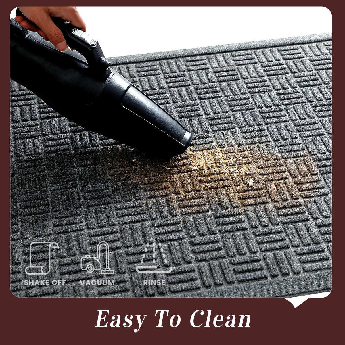 Mibao easy-clean mat designed for vacuuming, shaking, or hose rinses
