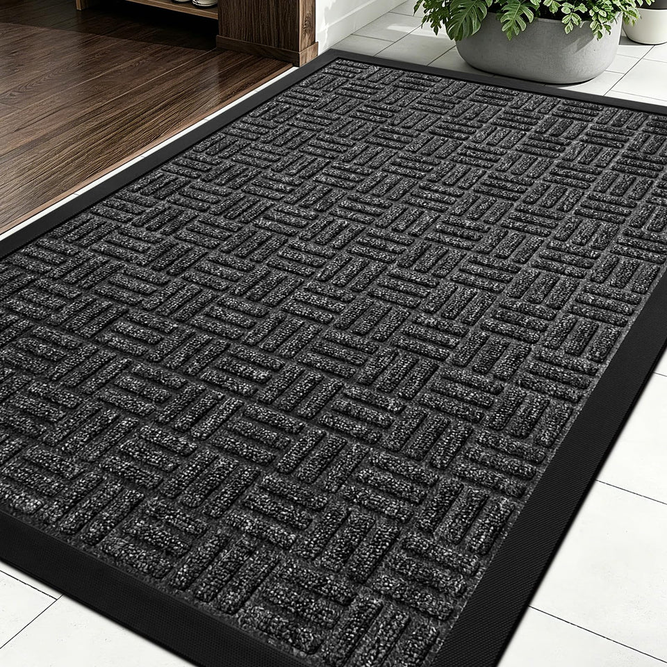 Mibao front door mat traps dirt and moisture for cleaner entryways