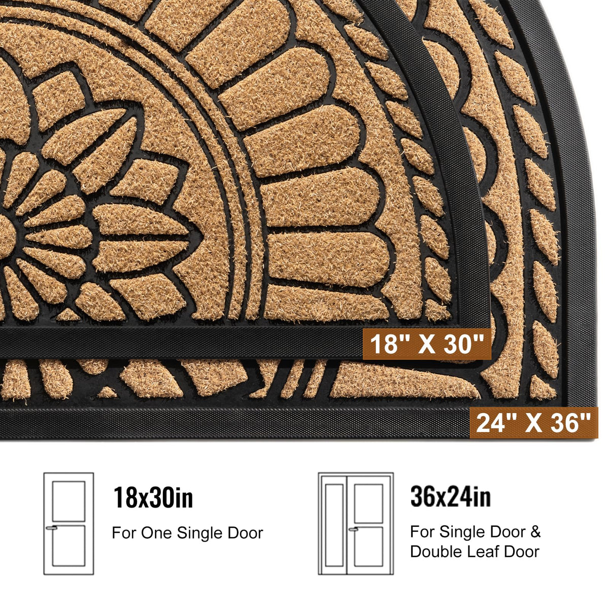 Mibao front door mat closeup texture helps scrape dirt from shoes